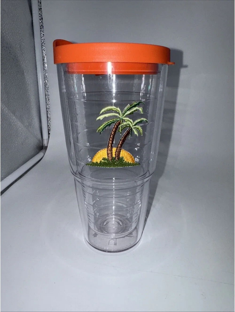 Tervis Palm Tree w/Sunset Doubled Insulated 24 Oz Clear Tumbler Hot Cold Lid